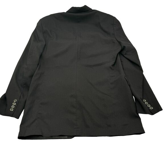 RALPH LAUREN Men's 40L 3 Button Blazer Suit Jacket Black Pinstriped 100% Wool - Picture 3 of 10